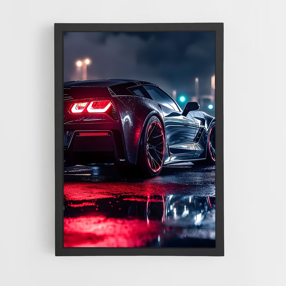 Poster Corvette sous la Pluie – affiche Chevrolet (vue 2)